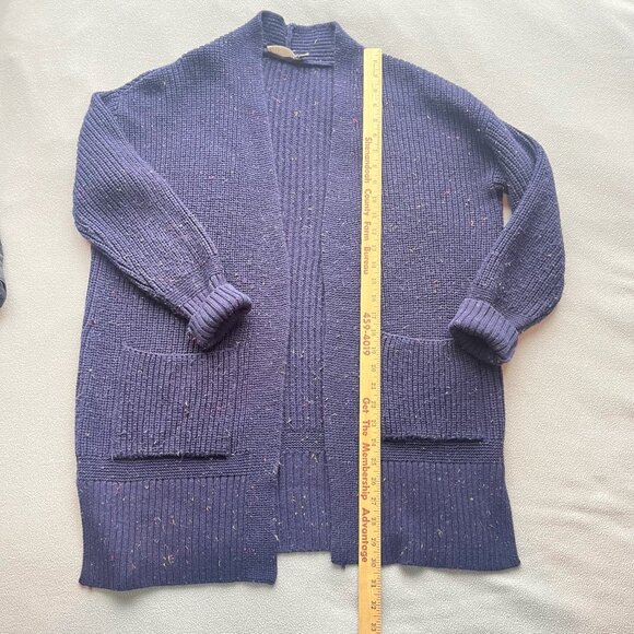Asos Cardigan Sweater Womens 2 Buttonless Oversized Long Slub Pockets Navy Comfo - Picture 4 of 6